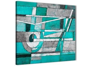 Turquoise Grey Painting Living Room Canvas Decorations - Abstract 1s403m - 64cm - Picture 1 of 4