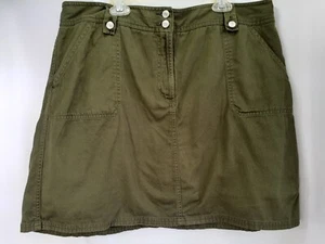 Womens Skort Skirt Sz 16 Army Green Zipped Pockets First Issue Liz Claborne - Picture 1 of 4
