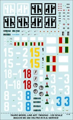 TAURO MODEL TM32/542 MACCHI M.C.205 - AERONAUTICA NAZIONALE REPUBBLICANA 1:32 - Immagine 1 di 4