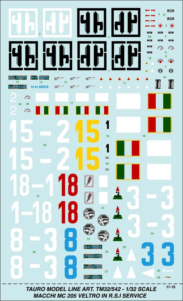 TAURO MODEL TM32/542 MACCHI M.C.205 - AERONAUTICA NAZIONALE REPUBBLICANA 1:32 - Immagine 1 di 4