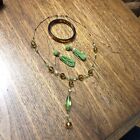 Vintage Estate Jewelry Lot: Czech glass, Japan Green Clip Earrings (C28)