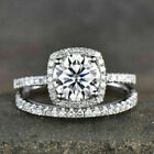 2.65Ct White Round Cut Lab-Created Diamond Halo Engagement & Wedding Ring Sets