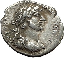 HADRIAN 120AD Caesarea Cappadocia Authentic Ancient Silver Roman Coin i65440