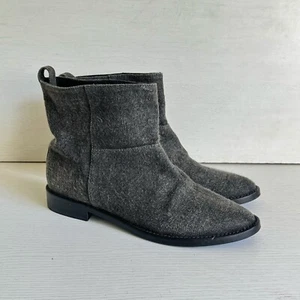 Theyskens Theory Women’s US 6.5 Pull On Casual Ankle Booties Grey Fabric Italy - Picture 1 of 12