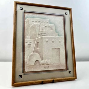 Vintage gerahmtes Southwestern Kunstwerk signiert - Bild 1 von 7