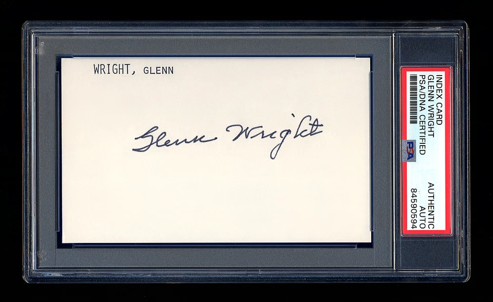 GLENN WRIGHT SIGNED INDEX CARD PSA/DNA AUTOGRAPH PITTSBURGH PIRATES 1925 WSC - Image 1 of 1