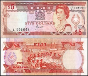 Fiji 5 Dollars, 1991 ND, P-91a, UNC - Picture 1 of 1