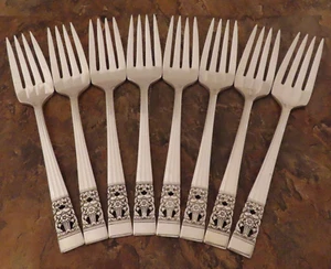 Oneida Coronation Set of 8 Salad Forks Community Silverplate Flatware Lot K - Picture 1 of 4