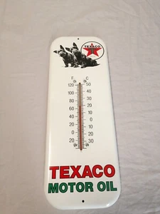 Texaco Scotty Hunde Werbung Thermometer 1999 Schild R&B Sammlerstück Gas NOS - Bild 1 von 7
