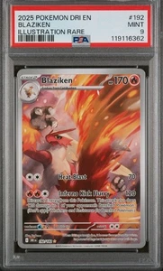2025 POKEMON DRI EN-DESTINED RIVALS ILLUSTRATION RARE #192 BLAZIKEN PSA 9 - Picture 1 of 3