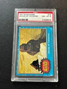 Star Wars Card 1977 Blue 1st Edition Jawas of Tatoone #16 PSA 8 Near Mint/MINT - Picture 1 of 6