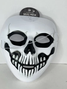 Black & Bone Skull Plastic Mask Lot 2 Halloween Adult Costume Accessory - Picture 1 of 3