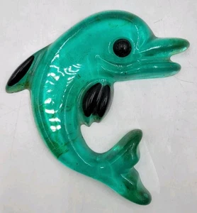 Vintage Lucite Wall Decor MCM Green Blue Turquoise Read - Picture 1 of 5
