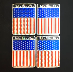 4 USA AMERICAN PATRIOTIC patriot AMERICA flag sticker decal prism prismatic FOIL - Picture 1 of 3