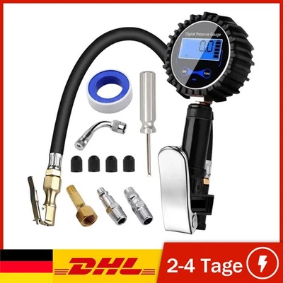 HOMTAS Medidor digital de presión de neumáticos calibrado comprobador de presión de aire llenador de neumáticos manómetro coche