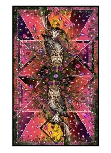 Fiona-K "Rey de los Búhos" Rojo XXL Mezcla Lana/Seda Increíble Bufanda. - Imagen 1 de 14