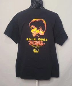 Warriors Bruce Lee Night "Be Water My Friend" Black Graphic T-Shirt Size XL - Picture 1 of 6
