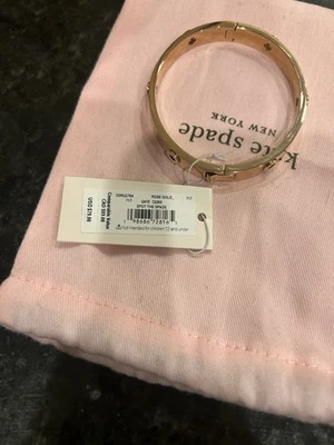 Kate Spade Spot The Spade Studded Hinged Bangle Bracelet Jewelry Gold Tone New - Image 1 of 4
