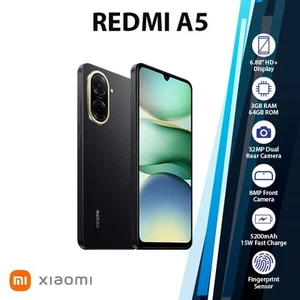 Xiaomi Redmi A5 Android Cell Phone (3GB+64GB/BLACK/Dual SIM/Unlocked/NEW) - Picture 1 of 5