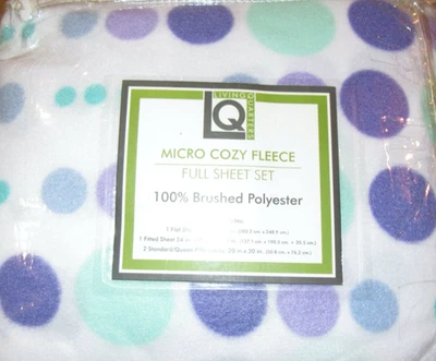 Conjunto completo de lençóis de lã escovada Living Quarters vários pontos 1 plano 1 ajustado/casos - Imagem 1 de 4