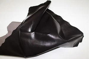 Goatskin leather hide hides skin skins SHINY VERY DARK BROWN 6sqf - Picture 1 of 2