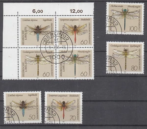 Germany 1991 Dragonflies, Insects, Nature, Conservation, Dragonfly 8v set used - Picture 1 of 1