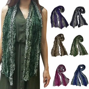 Pleated Scarf Leopard Scarves for Women Girls Four Seasons Fashionsolid - Picture 1 of 16