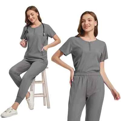 Surgical Uniforms Nursing Scrubs Medical Dentist Clothes Joggers Scrub Sets New - Image 1 of 4