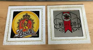 Vintage Bar Beer Mirror Lot 6" Michelob Stroh's - Picture 1 of 11