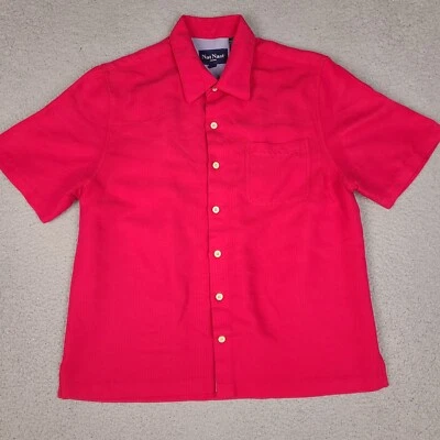 Nat Nast Shirt Men's Medium Red Button Up Short Sleeve Adult Casual Camp - Image 1 of 4