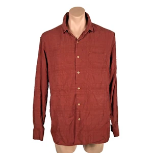 Camisa TOMMY BAHAMA Granate Bordada Texturizada L/S Cuello Abotonado Seda Talla L - Imagen 1 de 10