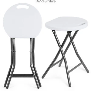 2-Pack Foldable Stool 18.1 inch Metal&Plastic Folding Stool 300lbs Capacity - Picture 1 of 9
