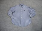 Vintage Ralph Lauren Shirt Mens 16 1/5 Blue White Pony ANDREW Striped Button Up