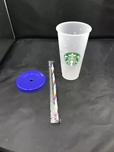 Vaso de confeti Starbucks verano 2020 con tapa y paja colorida A1 - Imagen 1 de 7