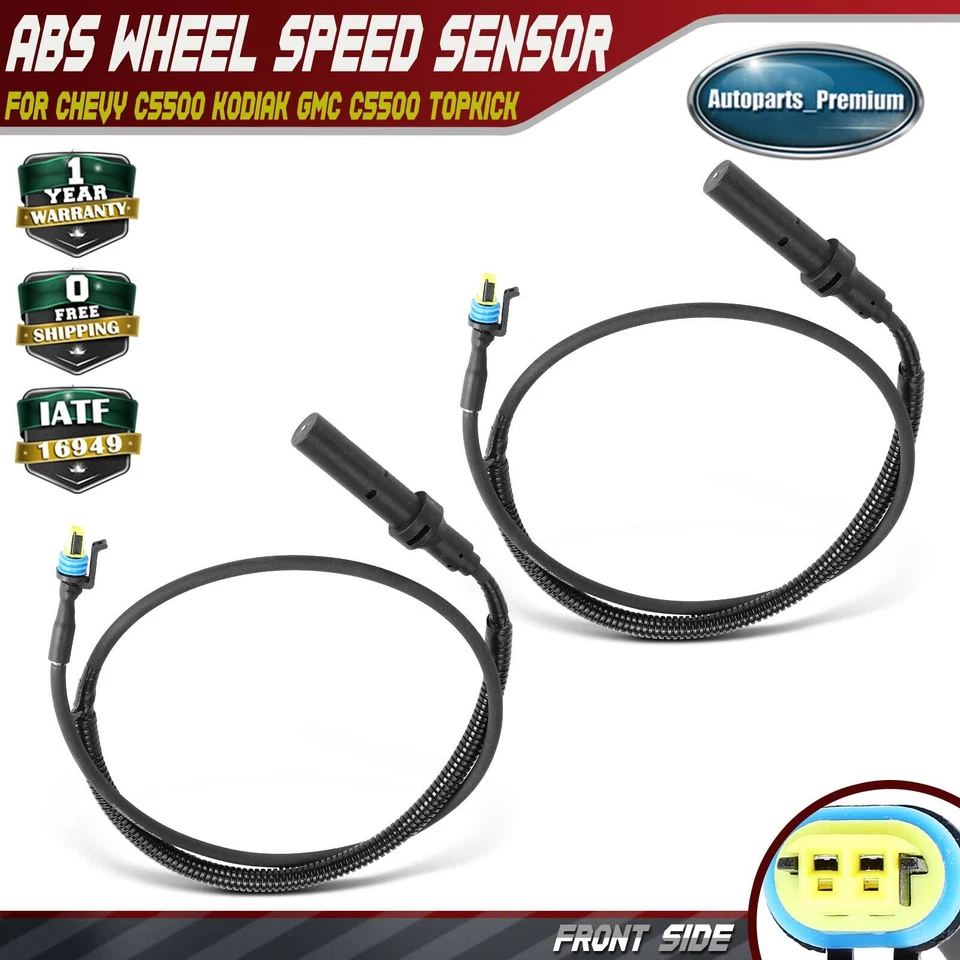 2x Sensor de velocidad de rueda ABS delantero derecho y derecho para Chevy C5500 Kodiak GMC C5500 Topkick Foto 1 de 4