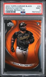 2022 Topps Chrome Black Rodolfo Castro /25 Rookie Pirates Card #44 PSA 9 - Foto 1 di 2