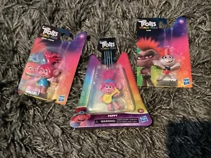 BNIP New Hasbro 3 x Dreamworks Trollz World Tour Mini Figure - 6cm- Poppy Barb - Picture 1 of 5