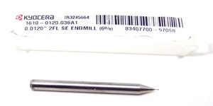 1610-0120.036A1 Kyocera .0120" carburo 2 flautas fresadora de extremo para flauta de plástico .036" - Imagen 1 de 3