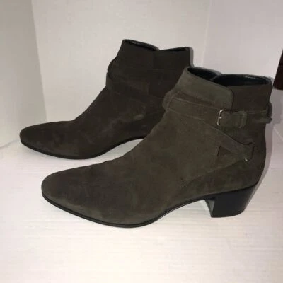 Botas occidentales YSL marrón gamuza hebilla West Jodhpur diseñador, talla 11 vaquera Foto 1 de 4