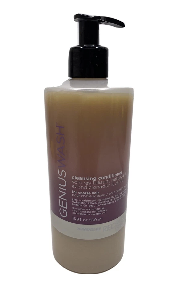 REDKEN Genius Wash Cleansing Conditioner New Coarse Hair Beauty New 500ml 16.9oz - Image 1 of 3