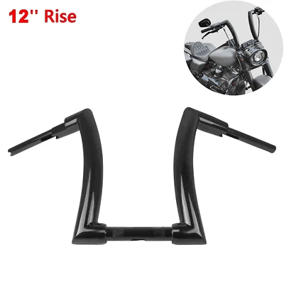 12" Rise 2" Ape Hanger Handlebar Compatible With Harley Softail Road King Glide Foto 1 de 4