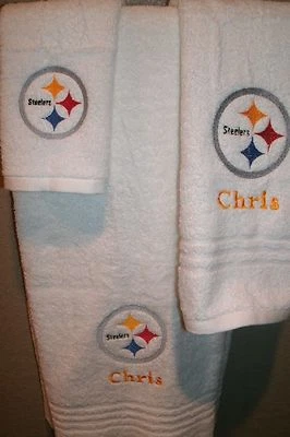 Juego de toallas de baño personalizadas Steelers de 3 piezas, cualquier equipo de fútbol Foto 1 de 4
