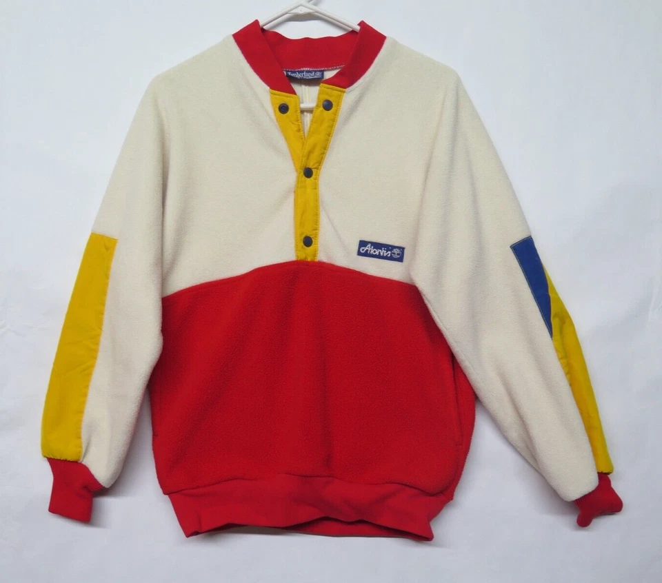 Vtg Timberland Atlantis Collection T Snap Fleece Color Block Pullover Sz XS Rare - Image 1 of 4