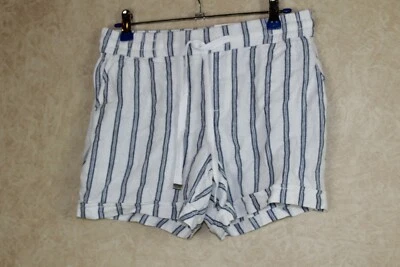 Nuevos pantalones cortos para mujer Style & Co a rayas mezcla de lino blancos talla XS NUEVOS CON ETIQUETAS B6D1 Foto 1 de 4