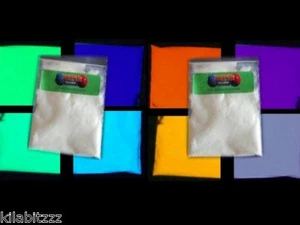 8 x Glow in the dark pigment powder all colours - Set 3 - Plus UV torch - Picture 1 of 1