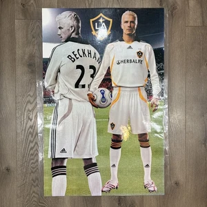 Vintage Y2K LA Galaxy David Beckham Soccer Player Promo Poster RARE 24”x34” - Picture 1 of 4