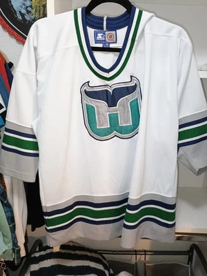 Vintage Starter NHL Hartford Whalers Hockey Sports Jersey Boys L/XL VTG - Image 1 of 4