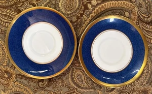 Coalport Athlone Blue SAUCER Vintage Bone China Made in England Set Of 2 - Picture 1 of 5