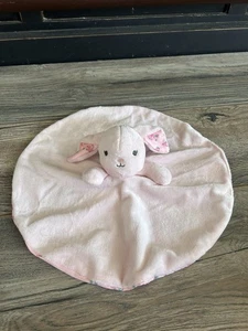 Modern Baby Snuggle Blanket Bunny Pink Flowers Round Lovey (MISSING THE TEETHER) - Picture 1 of 6