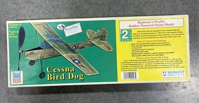 Midwest Cessna Bird Dog Rubber Powered Flying Model Kit Level 2 #423 - New - Image 1 of 4